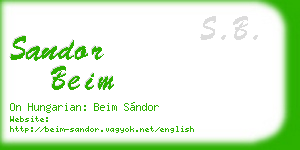 sandor beim business card